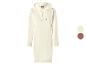 Robe sweat-shirt blanche à capuche et manches longues.