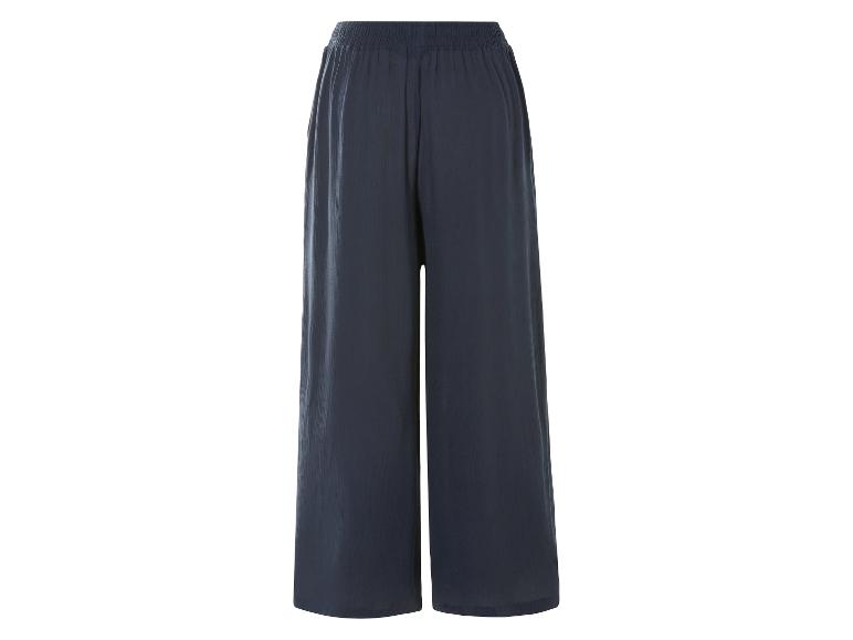 Pantalon large bleu marine à taille élastique.
