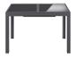 Table extensible avec plateau en verre, structure anthracite.