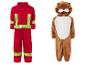 Un costume de pompier et un costume de lion pour enfants.