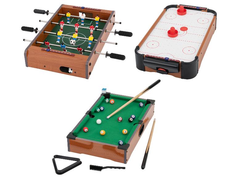 Ensemble de jeux 3 en 1: mini baby-foot, air hockey et billard.