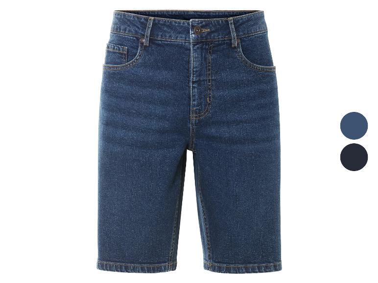 Shorts en jean bleu foncé et bleu marine.