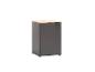 Armoire grise avec plateau en bois clair