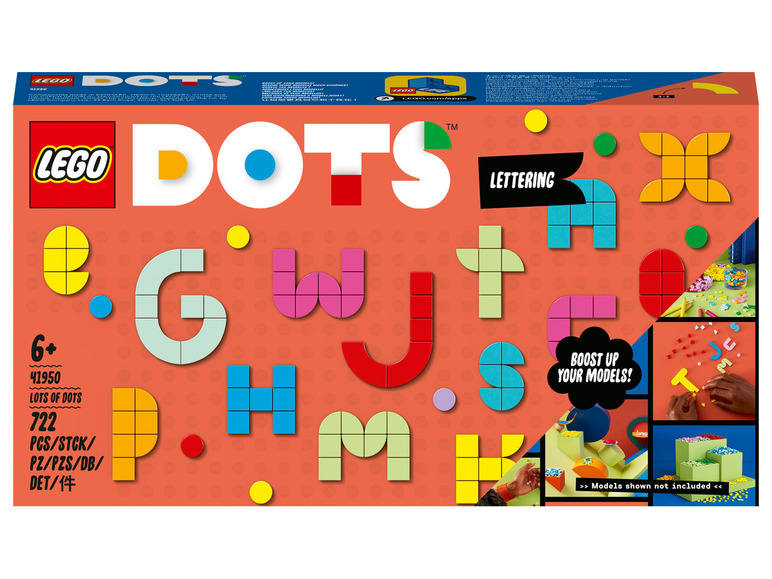 Ensemble Lego Dots avec 722 points colorés pour créer des lettres