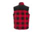 Gilet polaire à carreaux rouges et noirs, vue de dos