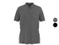Polo gris foncé avec poche poitrine et boutons, avec options de couleur grise et noire.