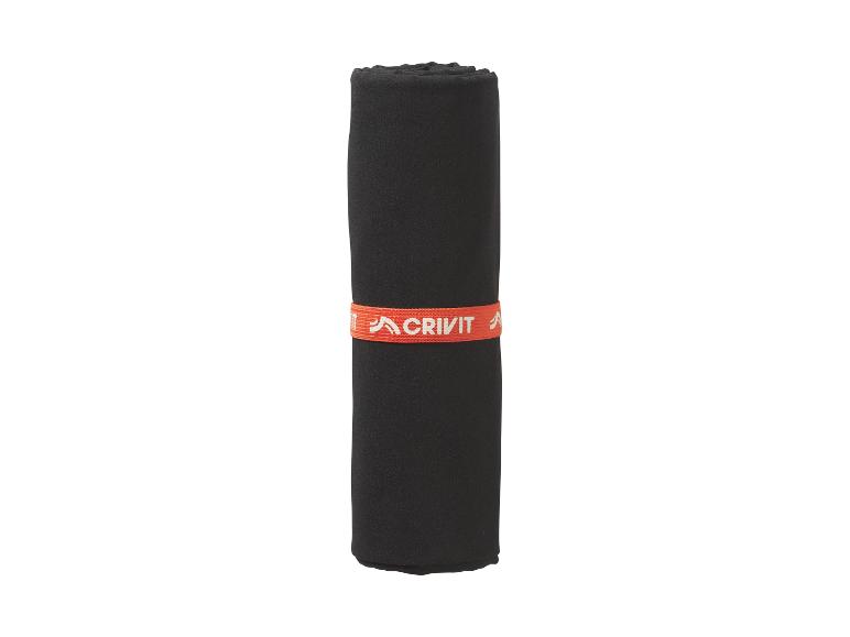 Tapis de fitness noir roulé avec bande orange