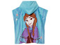 Une serviette à capuche bleue avec Anna de la Reine des Neiges.