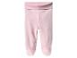 Leggings rose bébé avec des bords repliés.