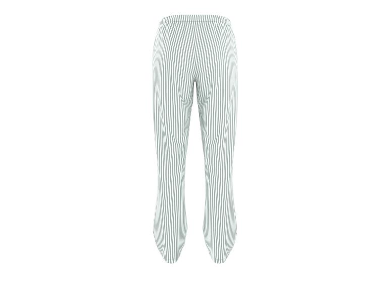 Pantalon blanc à rayures vertes