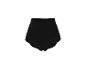 Culotte taille haute noire à texture côtelée.