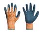 Une paire de gants de travail/jardin Parkside orange et bleus.