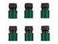 Six raccords de tuyaux d'arrosage Parkside vert foncé.