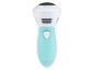 Une lime à pieds électrique Vitalmaxx bleue et blanche.