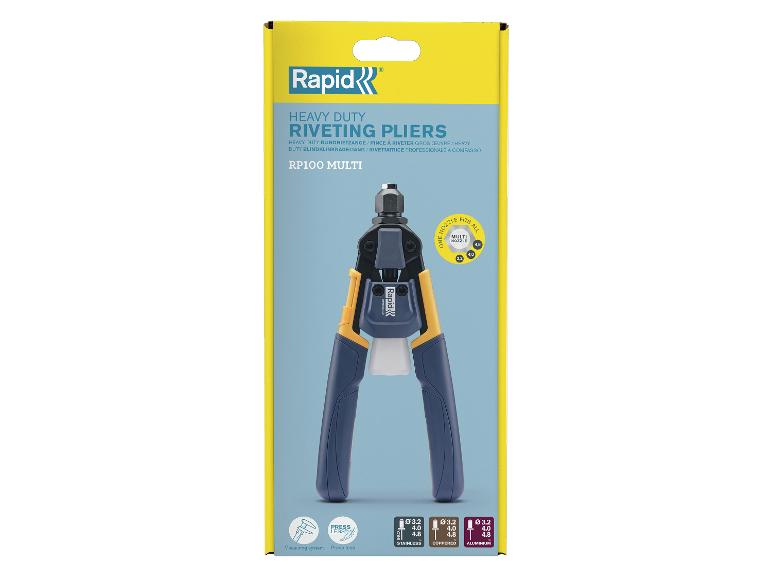 Pince à riveter Rapid RP100 Multi robuste avec une buse unique pour toutes les tailles de rivets.