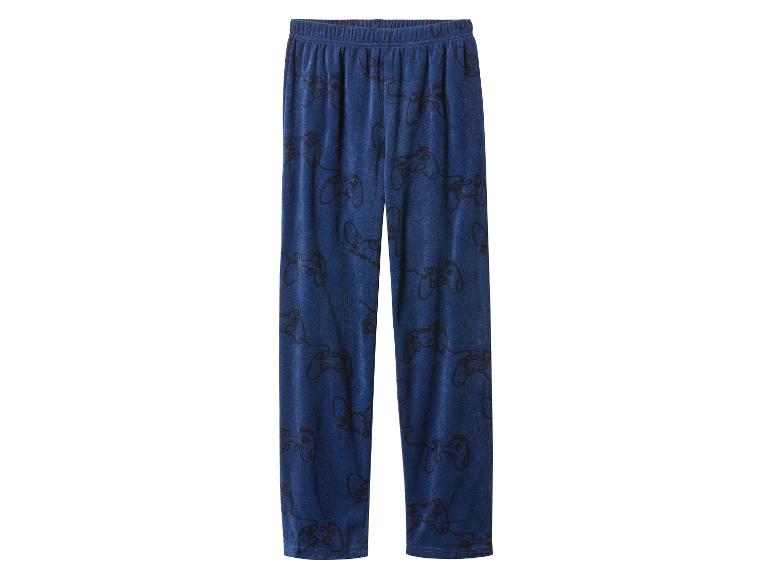 Pantalon de pyjama bleu à motif de manette de jeu
