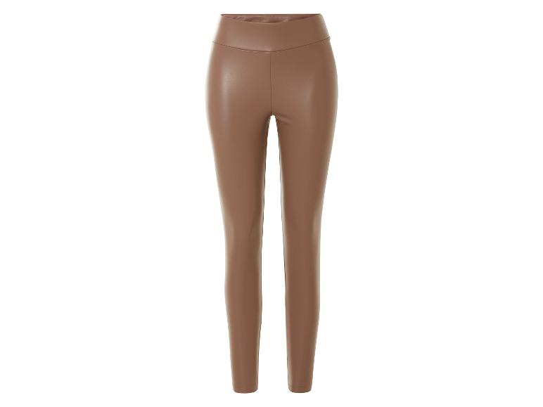 Leggings marron en simili cuir tendance.