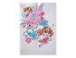 Parure de lit avec housse de couette et taie d'oreiller à motifs chiots et fleurs.