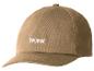 Casquette de baseball beige avec l'inscription blanche « WORK ».