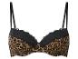 Soutien-gorge imprimé léopard avec dentelle noire