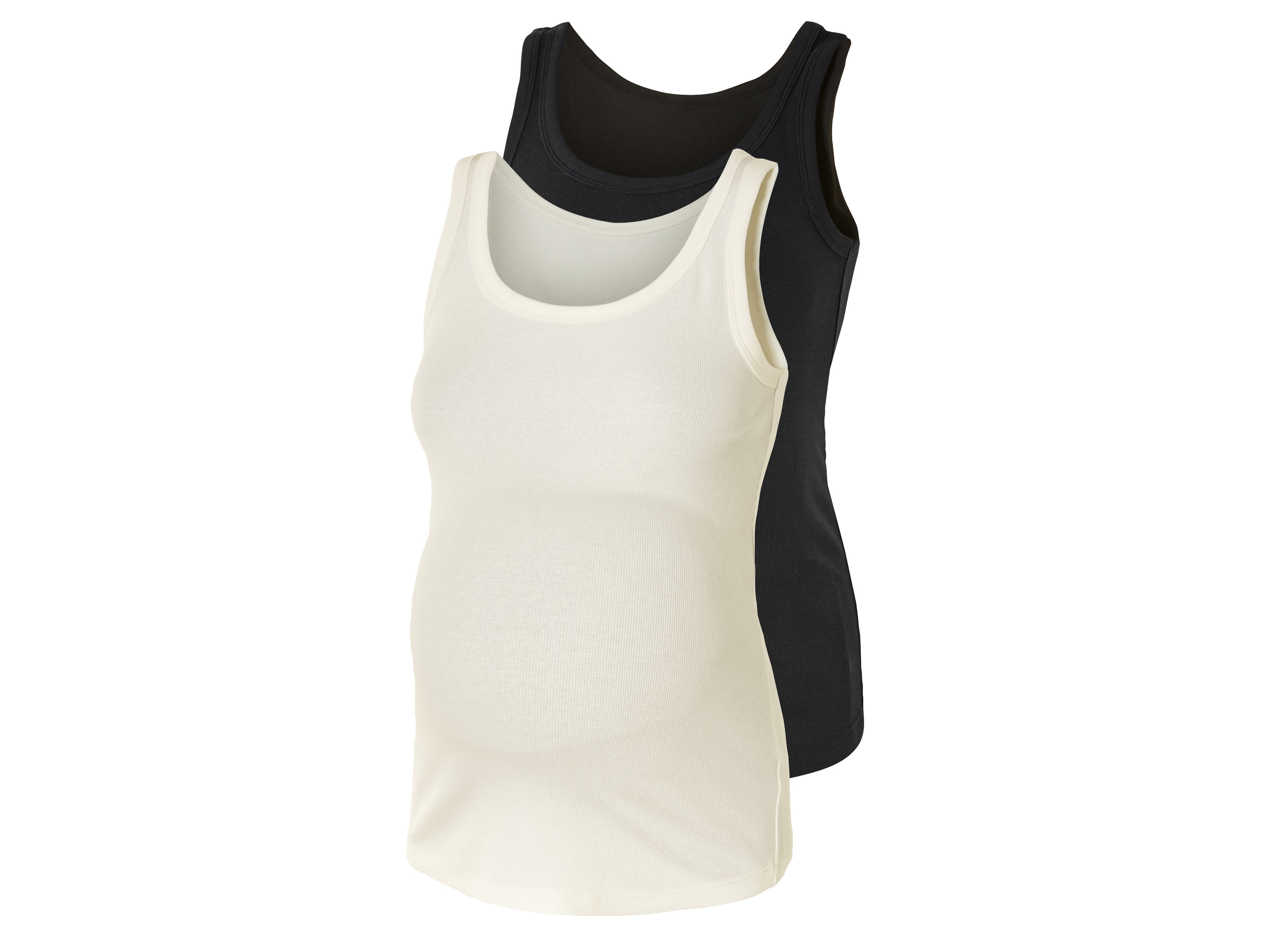 esmara® Lot de deux débardeurs de grossesse femme (noir/blanc, S(34/36))