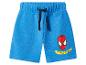 Short bleu pour enfant avec un imprimé de la tête de Spider-Man et l'inscription «SPIDER-MAN».