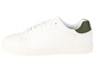 Des baskets blanches avec des accents verts.