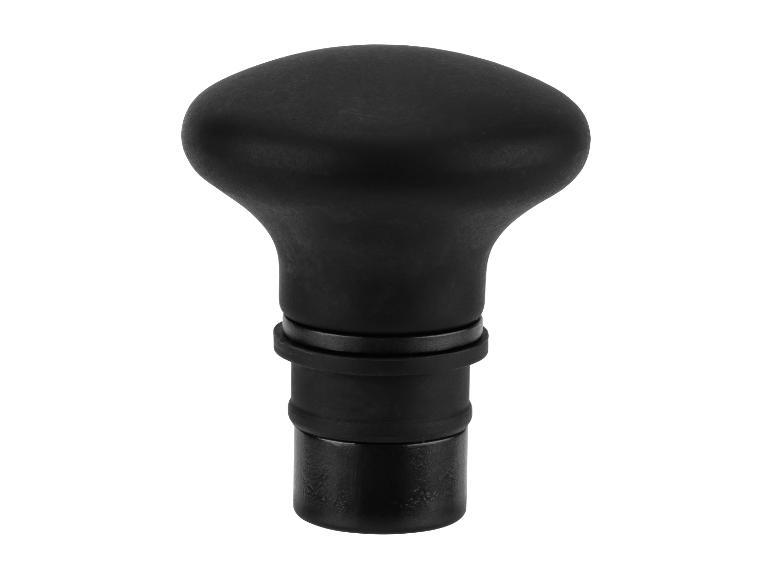 Bouchon de bouteille de vin noir avec une tête ovale