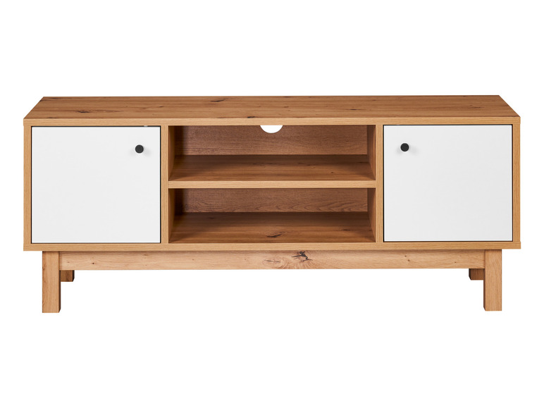 Aller en mode plein écran : Meuble bas Copenhagen, 113 x 45 x 35 cm, imitation chêne/blanc - Image 3
