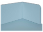Coin de meuble bleu pastel.