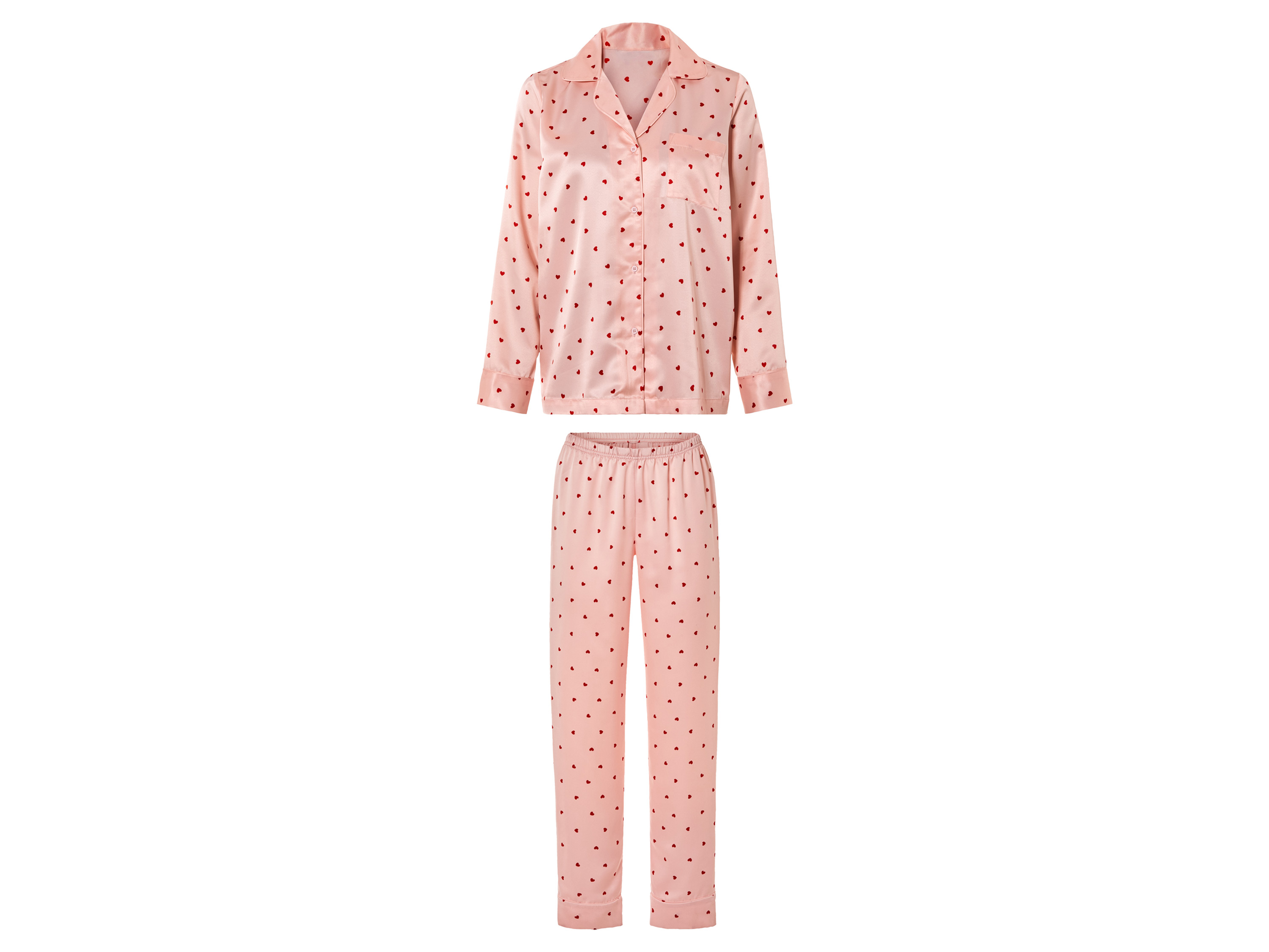 esmara® Pyjama en satin femme (L(42/44), rose)