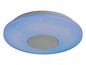 Un luminaire de plafond bleu avec haut-parleur intégré et étoiles LED.