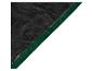 Un tapis de trampoline noir avec une bordure verte.