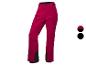 Pantalon de ski rouge avec des détails noirs.