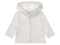 Sweat-shirt à capuche gris pour bébé avec boutons.