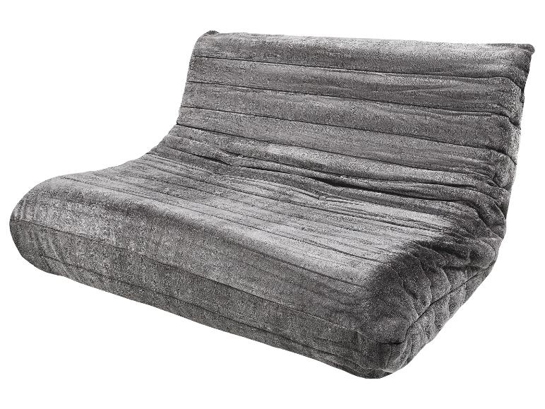 Coussin de sol en velours gris avec capitonnage horizontal
