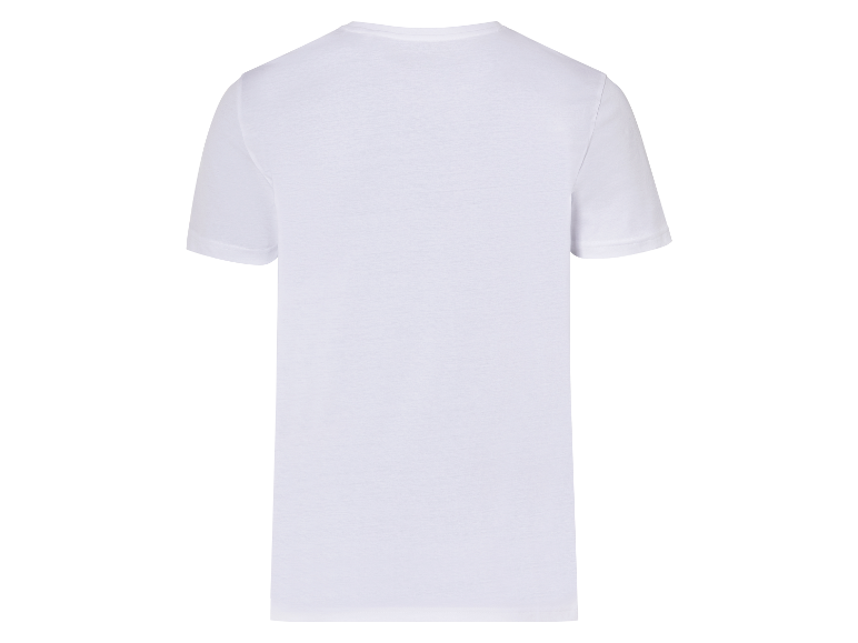 T-shirt blanche à manches courtes, vue de dos.