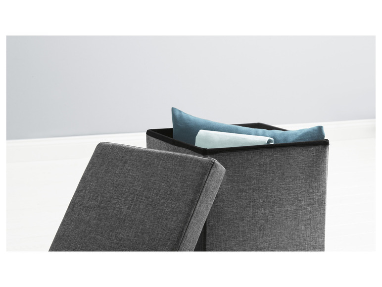 Aller en mode plein écran : LIVARNO home Pouf-coffre de rangement, 46 L - Image 5