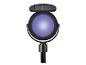 Projecteur solaire LED noir à lumière violette, idéal pour les jardins.
