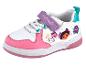 Chaussures Gaborable pour enfant, blanches et roses, à lacets et scratch.