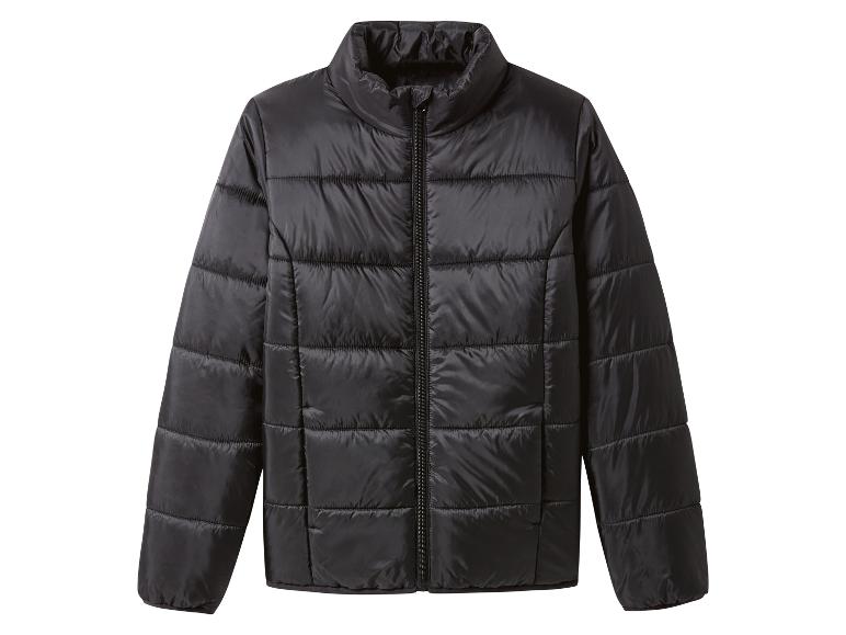Veste matelassée noire à fermeture éclair.