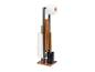 Support moderne pour papier toilette et brosse de toilette.