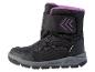 Bottes d'hiver noires imperméables avec fermeture velcro.