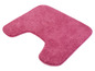 Un tapis de bain rose avec une découpe en forme de U.