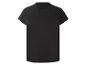 Un t-shirt noir avec des motifs floraux ajourés sur les épaules.