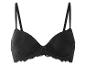 Un soutien-gorge noir avec de la dentelle.