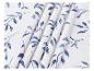 Tissu blanc avec imprimé feuilles bleues et plis