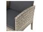 Fauteuil de jardin en rotin avec coussins gris