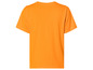 Un t-shirt orange à manches courtes.