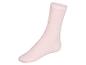 Une chaussette en laine rose avec un bord moelleux.